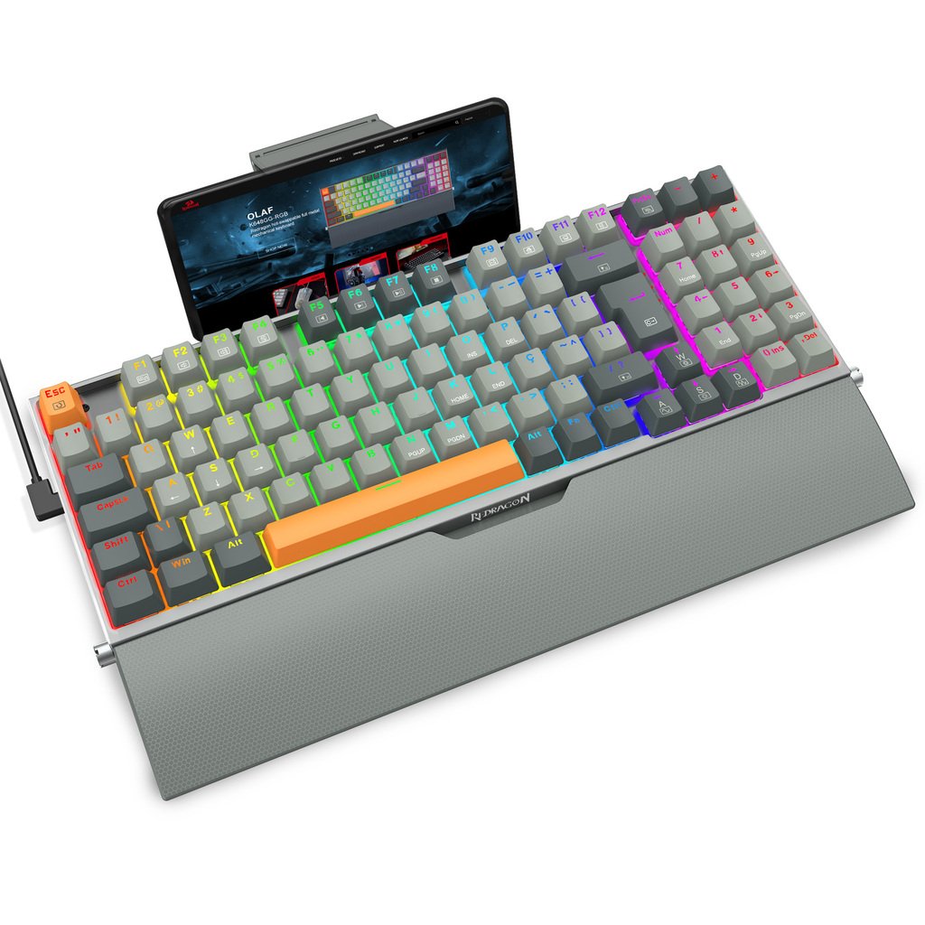 Teclado Mecânico Gamer Redragon Olaf, RGB, Switch Dust-Proof Brown