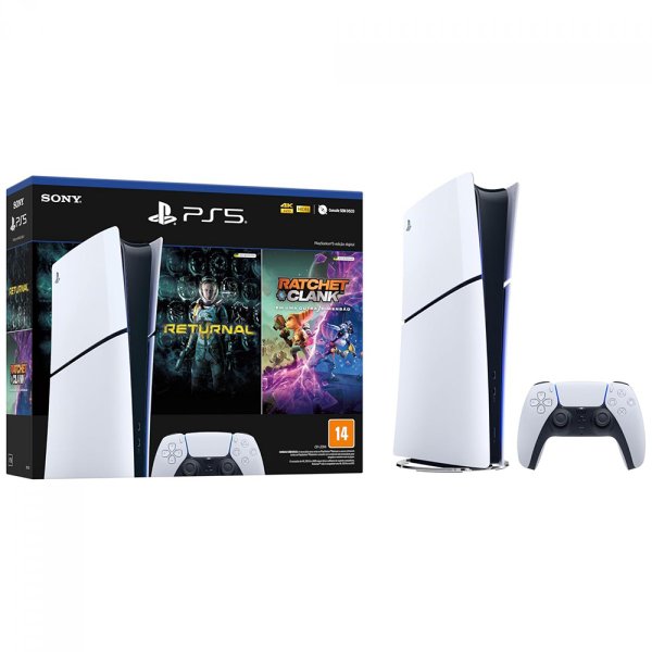 console playstation 5 slim digital edition returnal e ratchet clank 1tb com 1 controle 208695