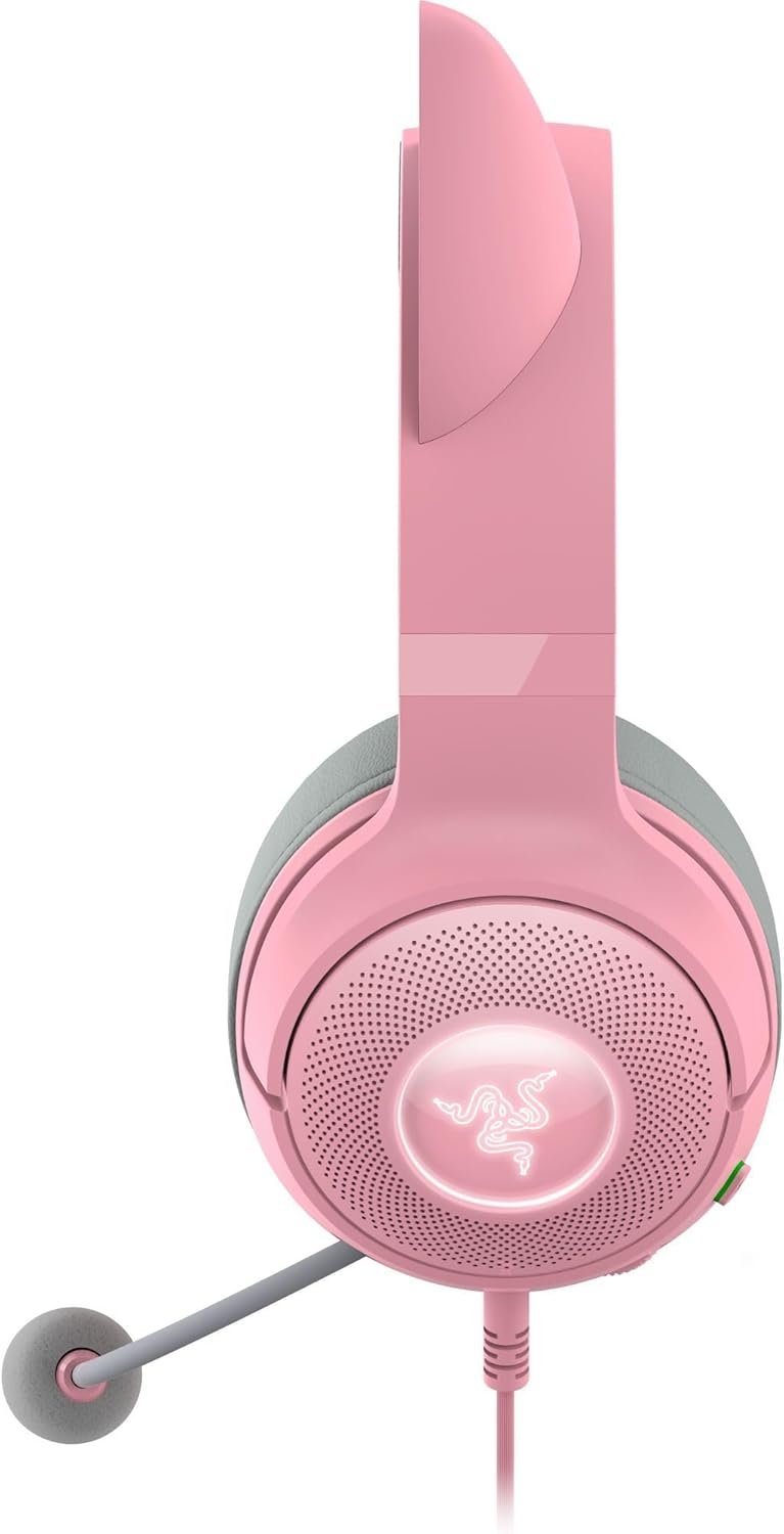 Headset Gamer Razer Kraken Kitty V2 Quartz Usb Rgb Rosa