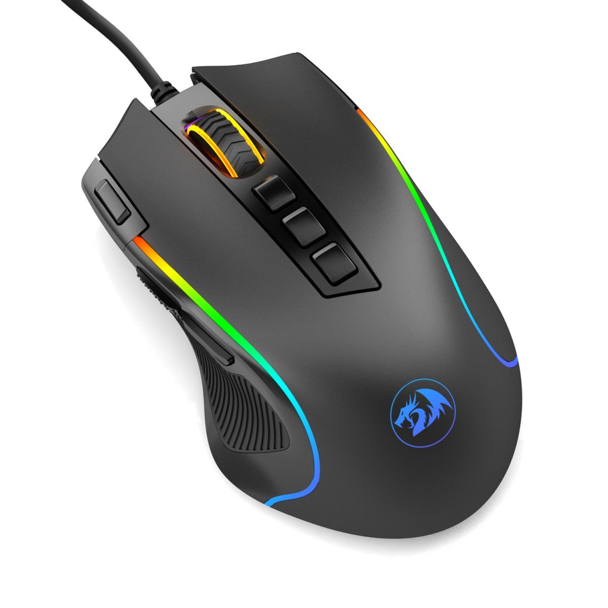 Mouse Gamer Redragon Predator RGB, 8000 DPI, 9 Botões, Black, M612-RGB