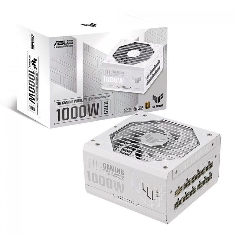 Fonte Asus TUF Gaming White Edition, 1000W, Full-Modular, 80 Plus